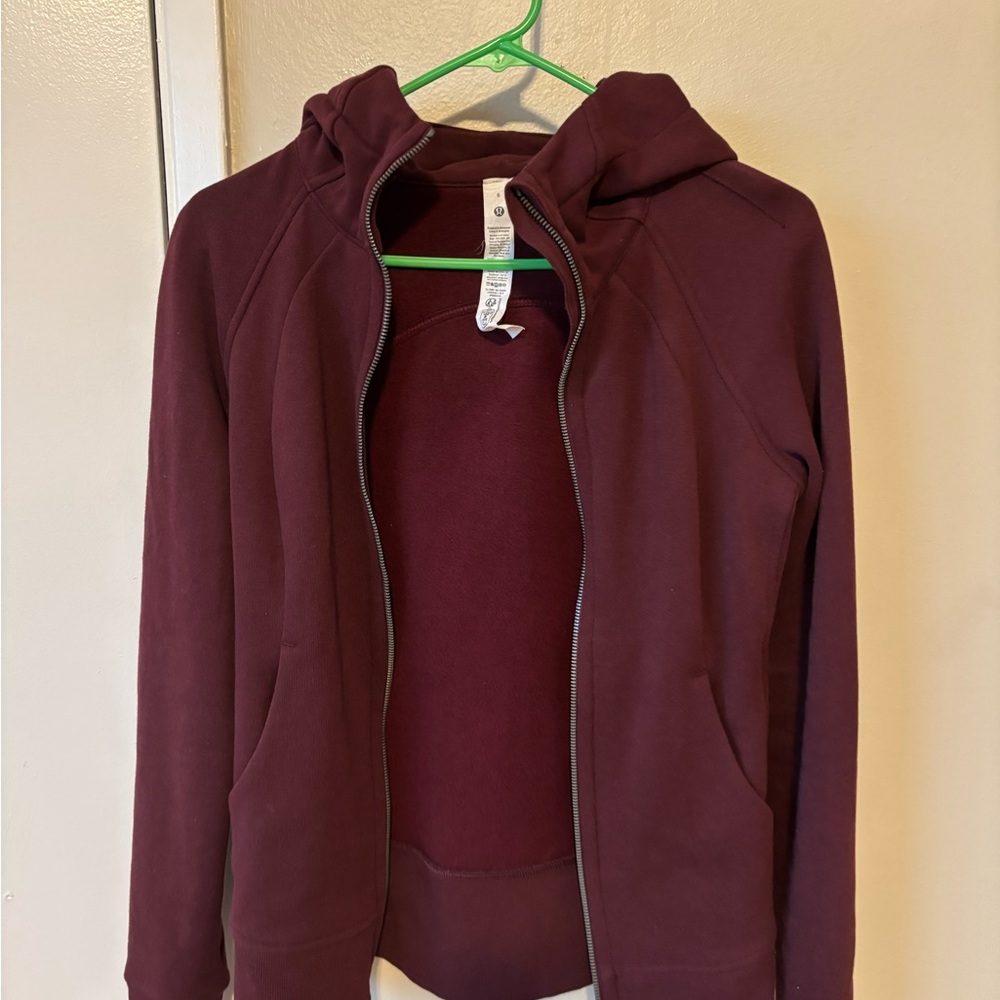 Lululemon Athletica Maroon Zip-Up Jacket scuba